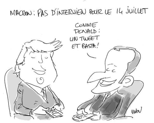 Dessin de presse : Tweet du 14 juillet presse : Tweet du 14 juillet