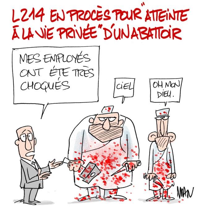 Dessin de presse : L214procès presse : L214procès