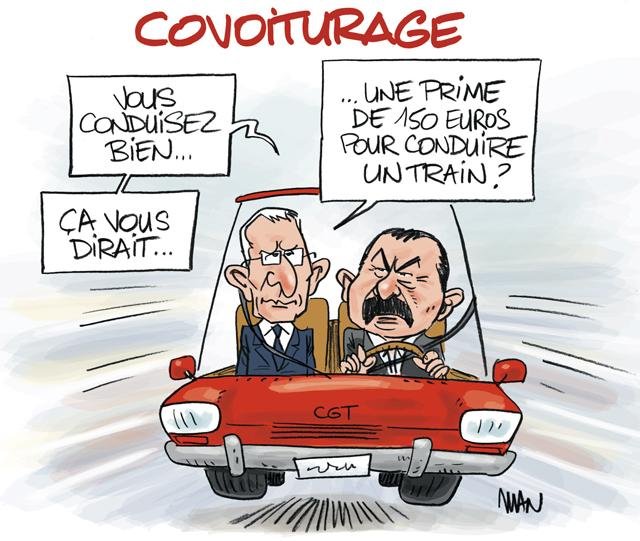 Dessin de presse : Covoiturage presse : Covoiturage
