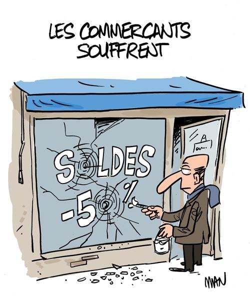 Dessin de presse : Soldes presse : Soldes
