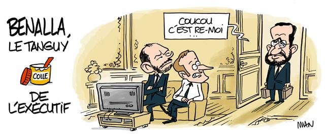 Dessin de presse : Benalla Tanguy presse : Benalla Tanguy