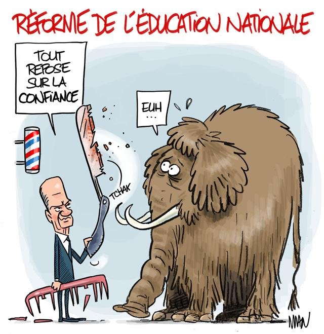 Dessin de presse : Blanquer-confiance presse : Blanquer-confiance