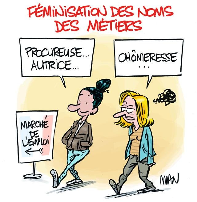 Dessin de presse : Féminisation presse : Féminisation