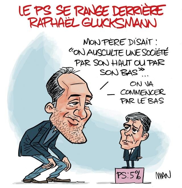 Dessin de presse : Glucksmann presse : Glucksmann