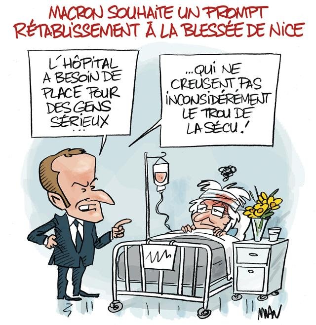 Dessin de presse : Blessée presse : Blessée