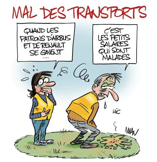 Dessin de presse : Mal des transports presse : Mal des transports
