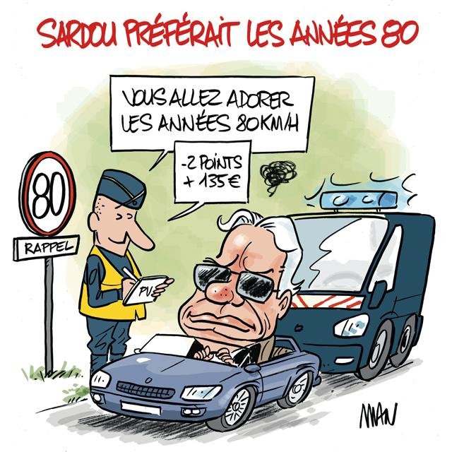 Dessin de presse : Sardou 80 presse : Sardou 80