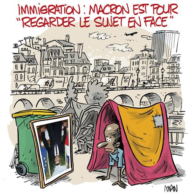 Dessin de presse : Immigration-En face presse : Immigration-En face