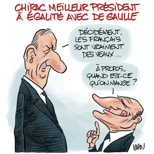Dessin de presse : Chirac-veaux presse : Chirac-veaux