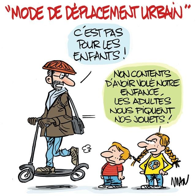 Dessin de presse : Trottinette presse : Trottinette
