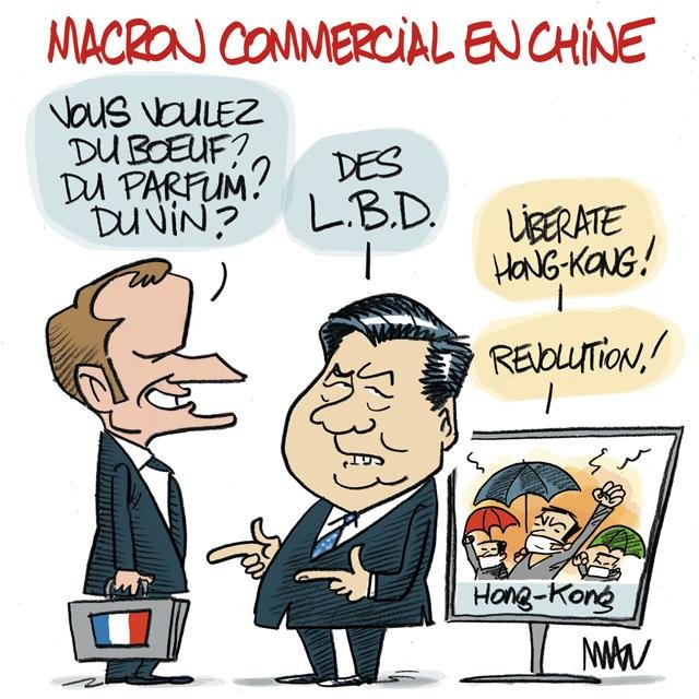 Dessin de presse : Macron en Chine presse : Macron en Chine