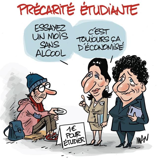 Dessin de presse : Précarité presse : Précarité