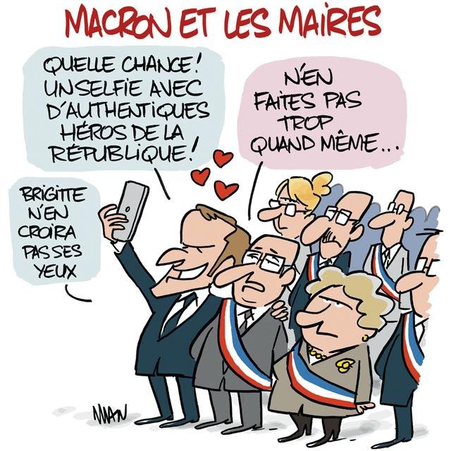 Dessin de presse : Macron & les maires presse : Macron & les maires