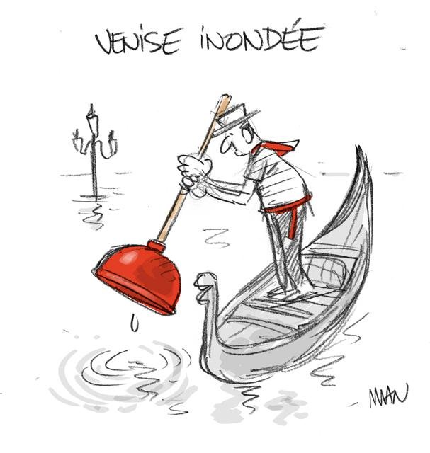 Dessin de presse : Venise presse : Venise