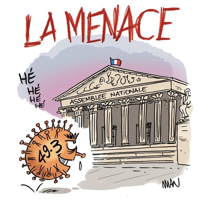 Dessin de presse : 49-3, la menace presse : 49-3, la menace