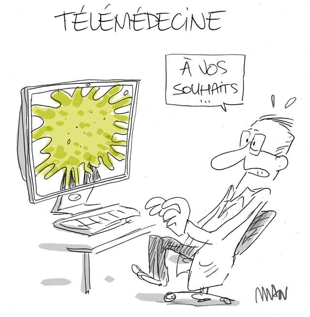 Dessin de presse : Télémédecine presse : Télémédecine