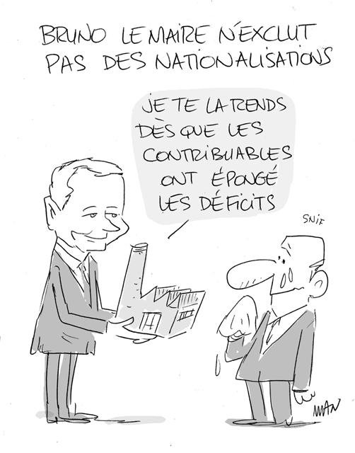 Dessin de presse : Nationalisations presse : Nationalisations