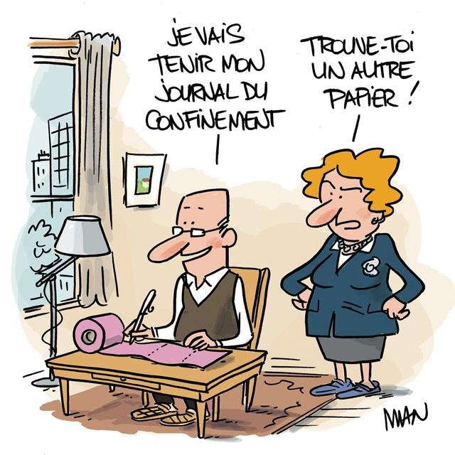 Dessin de presse : Coronavirus-Papier presse : Coronavirus-Papier