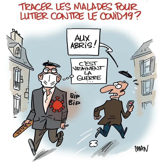 Dessin de presse : Coronavirus-Traçage presse : Coronavirus-Traçage
