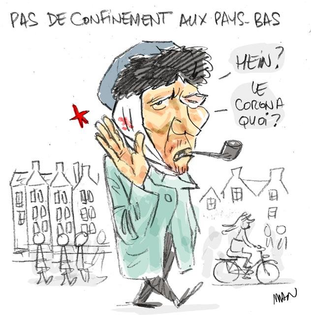 Dessin de presse : Coronavirus-Pays-Bas presse : Coronavirus-Pays-Bas