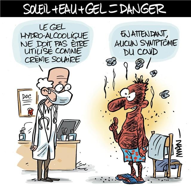 Dessin de presse : Gel hydro alcoolique presse : Gel hydro alcoolique