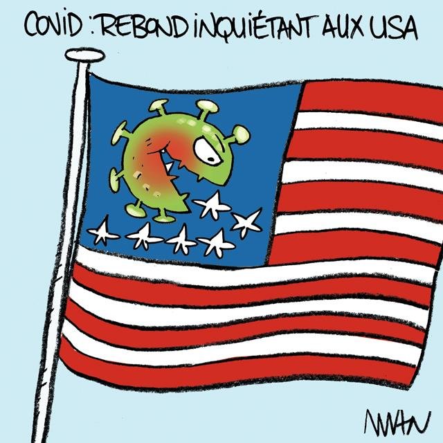 Dessin de presse : Covid US presse : Covid US