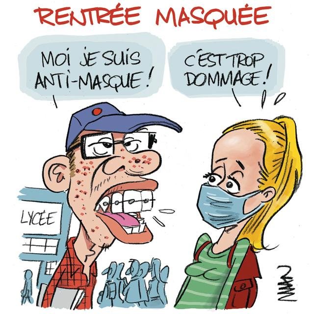 Dessin de presse : Rentrée masquée presse : Rentrée masquée