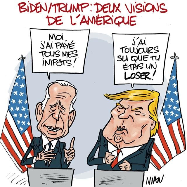 Dessin de presse : Débat Biden-Trump presse : Débat Biden-Trump