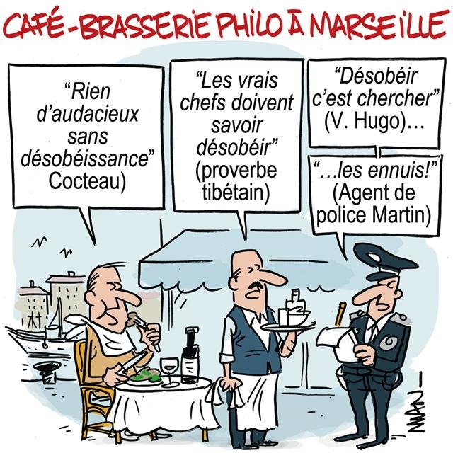 Dessin de presse : Café-philo presse : Café-philo