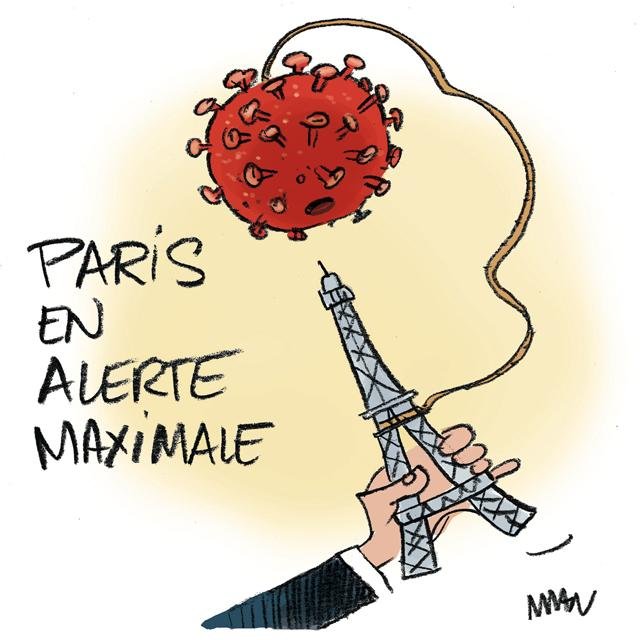 Dessin de presse : Paris en alerte presse : Paris en alerte