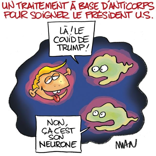 Dessin de presse : Trump-COVID presse : Trump-COVID