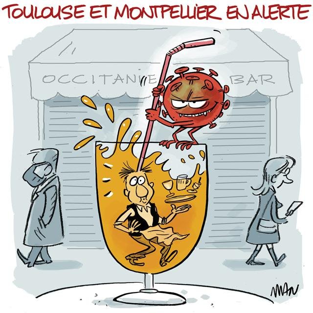 Dessin de presse : Covid-Bars presse : Covid-Bars