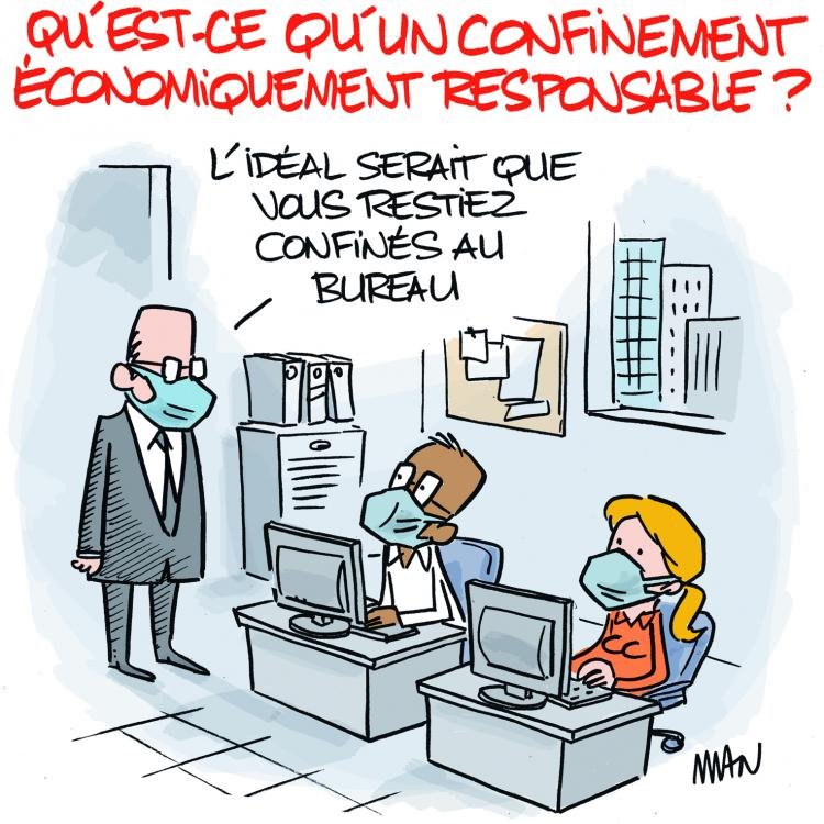 Dessin de presse : Re-Confinement presse : Re-Confinement