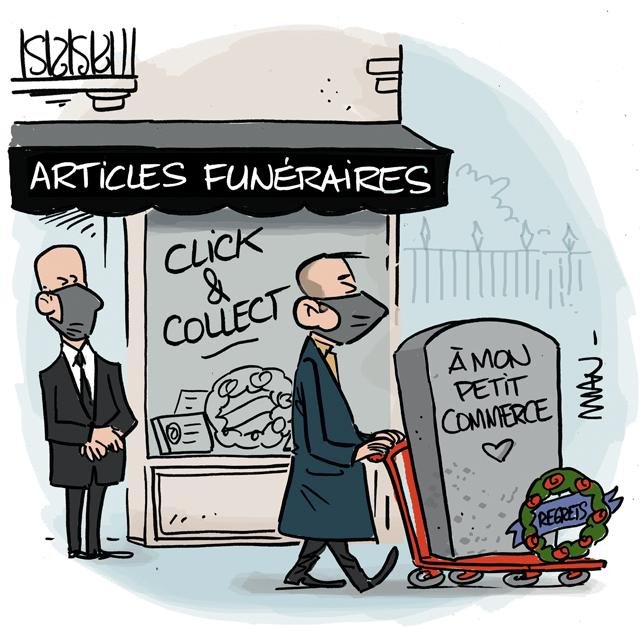 Dessin de presse : Click & collect presse : Click & collect