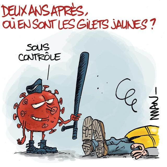Dessin de presse : Gilets Jaunes 2 ans presse : Gilets Jaunes 2 ans