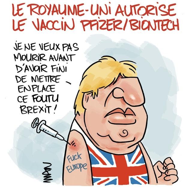 Dessin de presse : Vaccin UK presse : Vaccin UK
