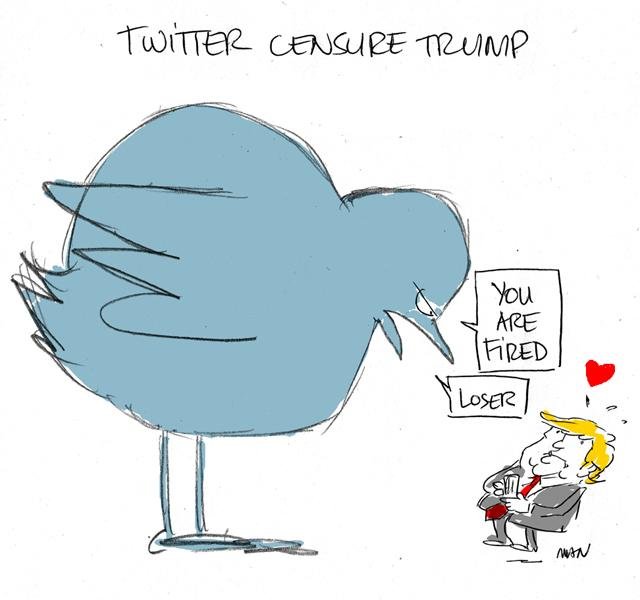 Dessin de presse : Twitter & Trump presse : Twitter & Trump