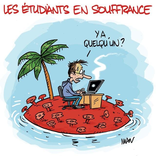 Dessin de presse : Etudiants & covid presse : Etudiants & covid