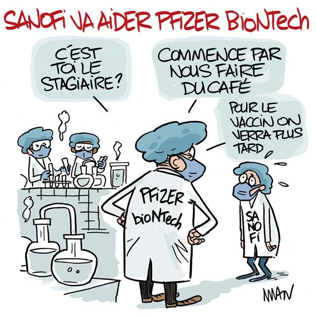 Dessin de presse : Sanofi suite presse : Sanofi suite