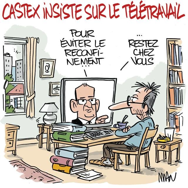 Dessin de presse : Télétravail presse : Télétravail