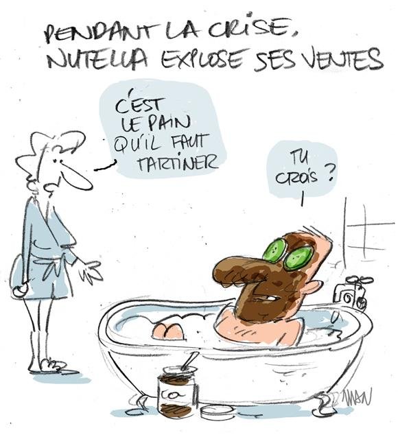 Dessin de presse : Covid-Nutella presse : Covid-Nutella