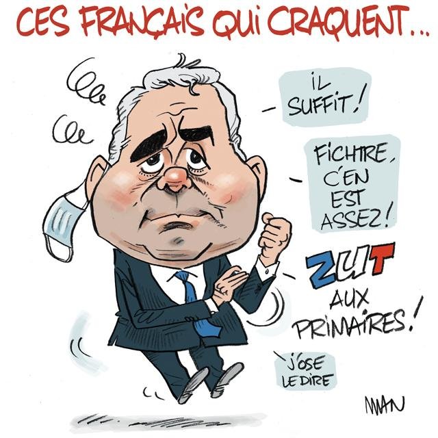 Dessin de presse : X. Bertrand craque presse : X. Bertrand craque