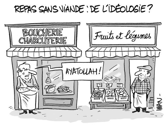 Dessin de presse : Repas végétariens presse : Repas végétariens