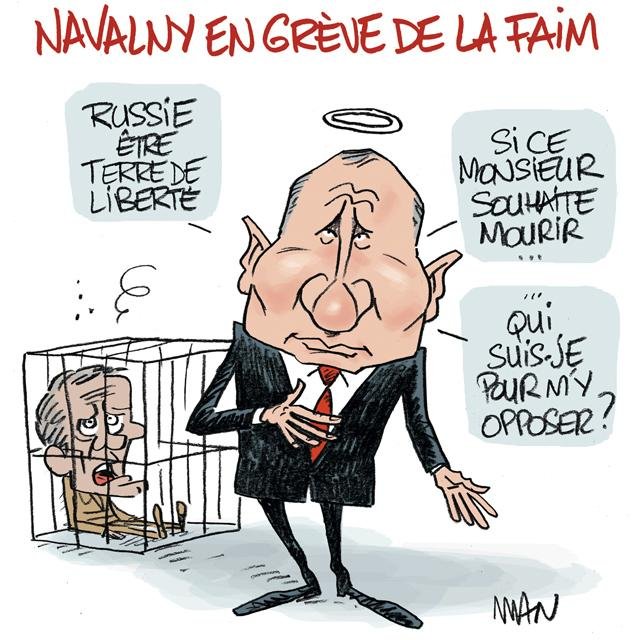 Dessin de presse : Navalny presse : Navalny