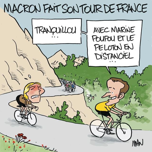 Dessin de presse : Macron tour presse : Macron tour