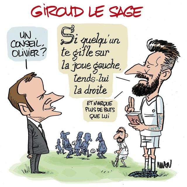 Dessin de presse : Giroud le sage presse : Giroud le sage