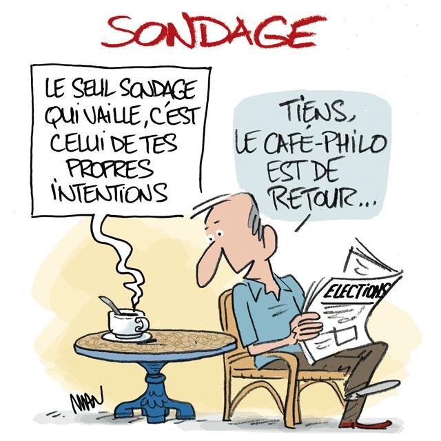 Dessin de presse : Sondage presse : Sondage