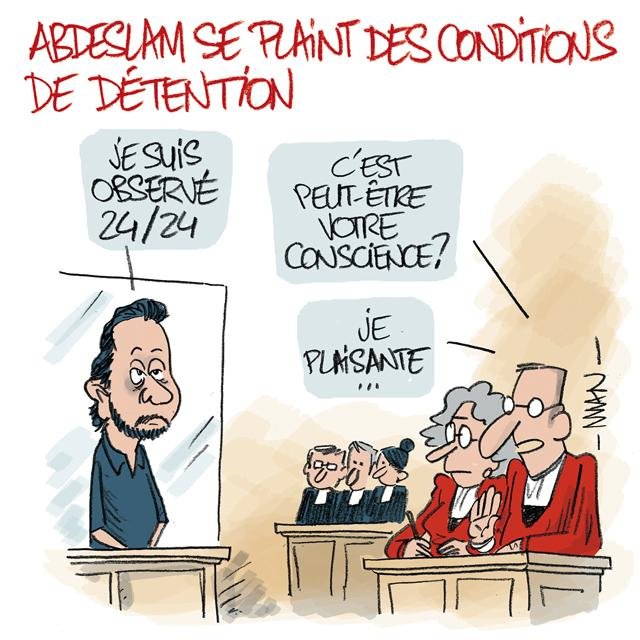 Dessin de presse : Abdeslam procès presse : Abdeslam procès