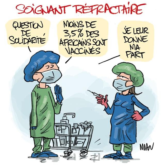 Dessin de presse : Soignant réfractaire presse : Soignant réfractaire
