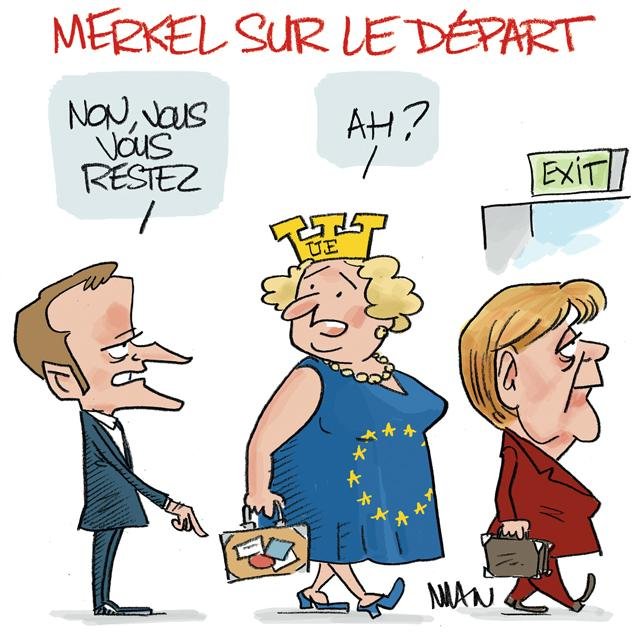 Dessin de presse : Merkel s'en va presse : Merkel s'en va